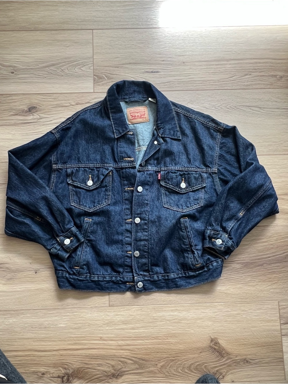 Levi's Dark Indigo Denim Jacket wonens XL - Picture 2 of 9